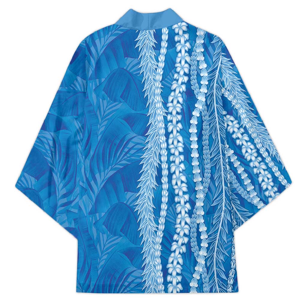 Hawaii Prince Kuhio Kimono Blue Hawaiian Lau Maia With Leis