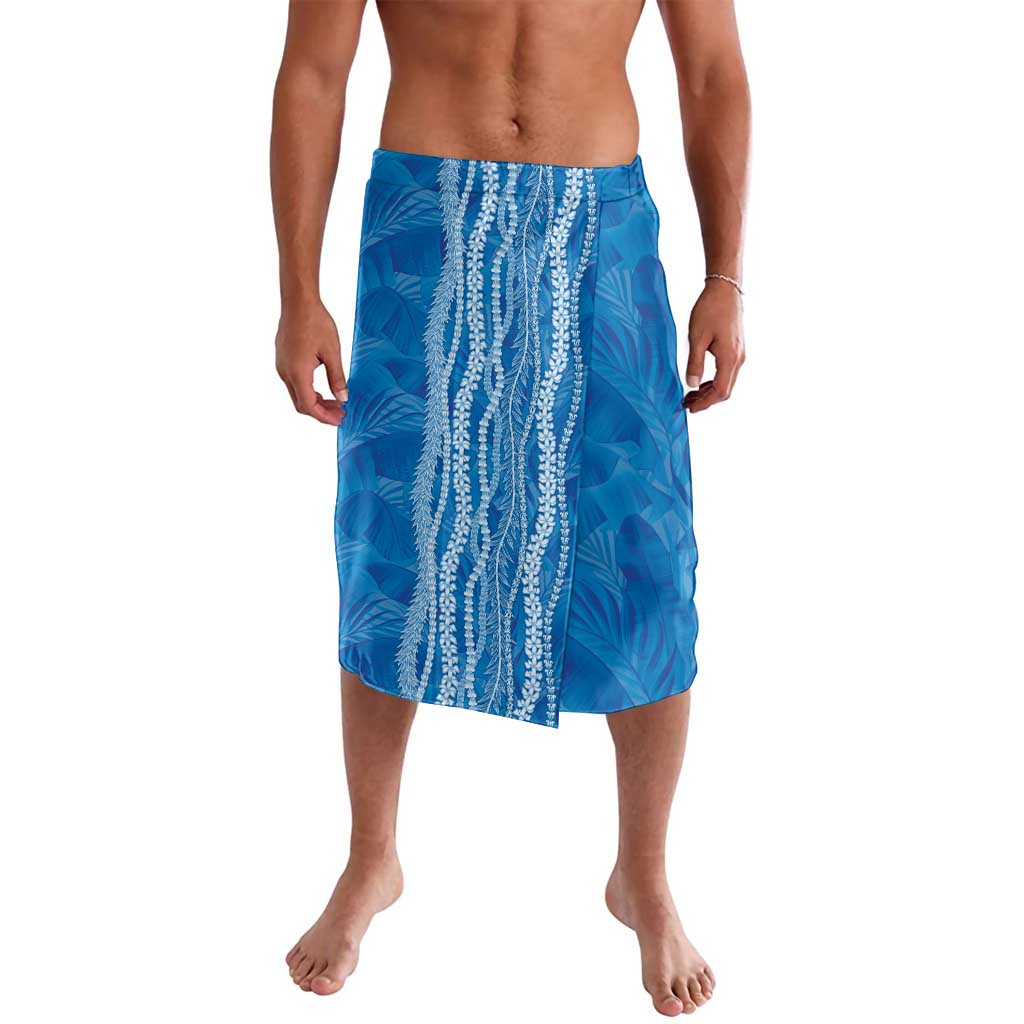 Hawaii Prince Kuhio Lavalava Blue Hawaiian Lau Maia With Leis
