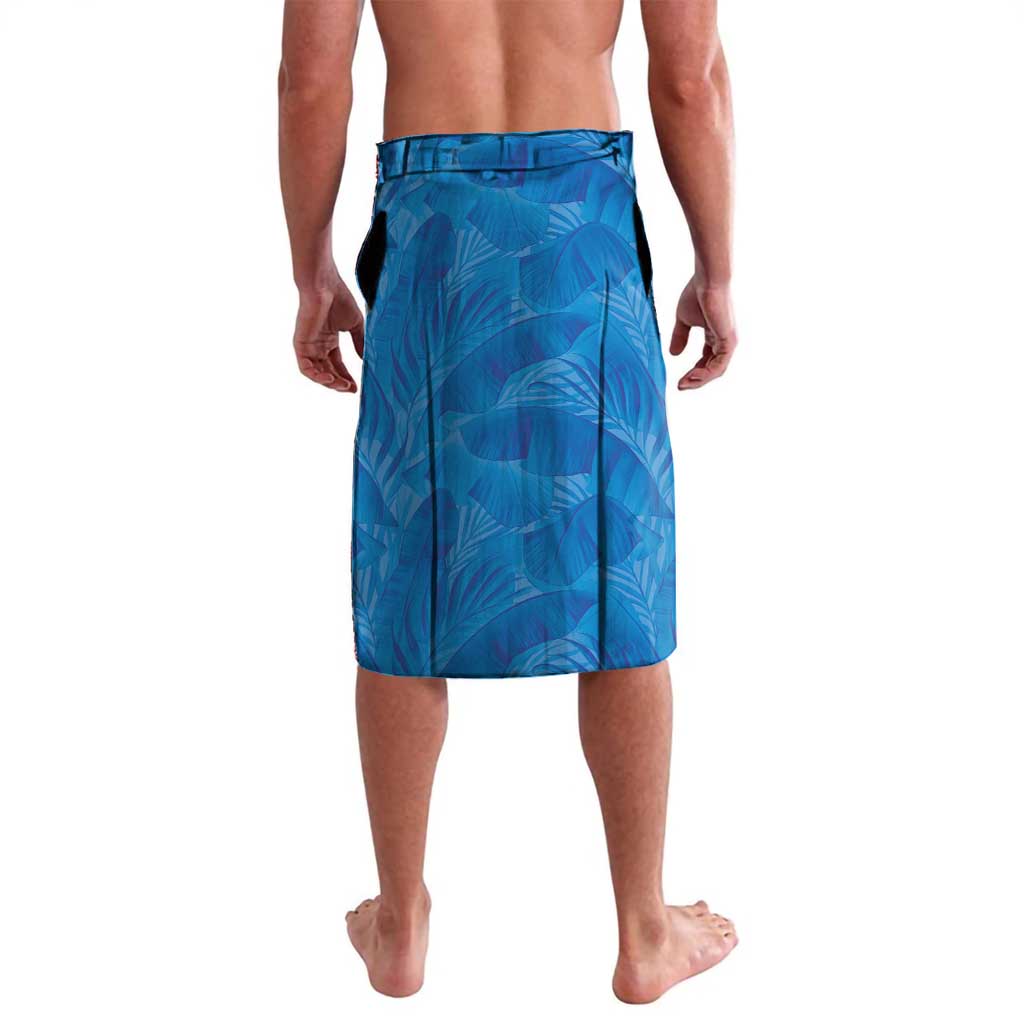 Hawaii Prince Kuhio Lavalava Blue Hawaiian Lau Maia With Leis