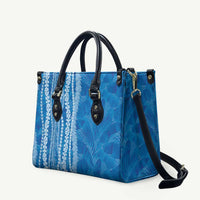 Hawaii Prince Kuhio Leather Bag Blue Hawaiian Lau Maia With Leis