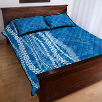 Hawaii Prince Kuhio Quilt Bed Set Blue Hawaiian Lau Maia With Leis