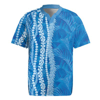 Hawaii Prince Kuhio Rugby Jersey Blue Hawaiian Lau Maia With Leis