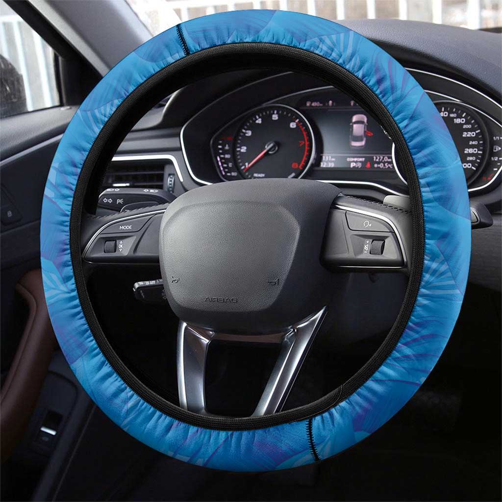 Hawaii Prince Kuhio Steering Wheel Cover Blue Hawaiian Lau Maia With Leis