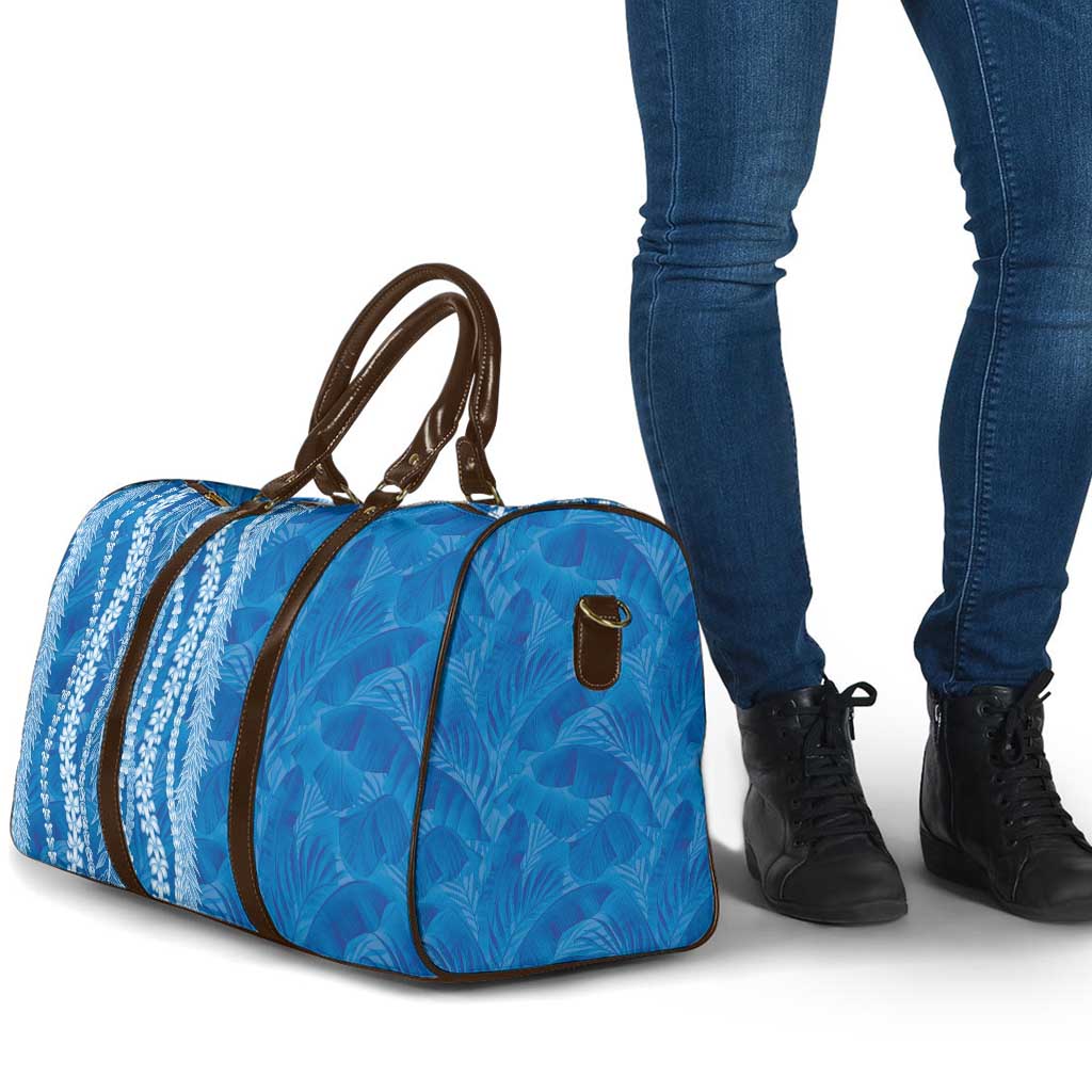 Hawaii Prince Kuhio Travel Bag Blue Hawaiian Lau Maia With Leis