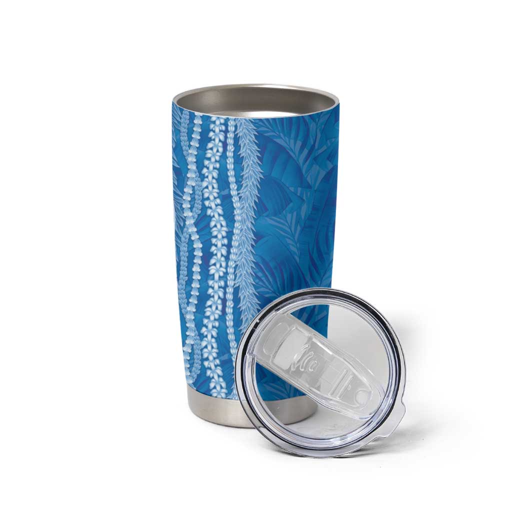 Hawaii Prince Kuhio Tumbler Cup Blue Hawaiian Lau Maia With Leis