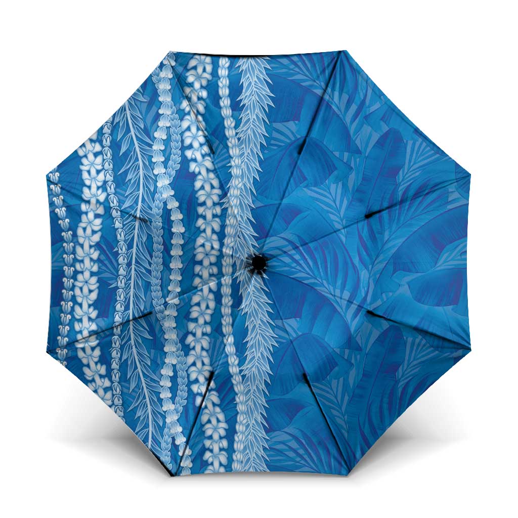 Hawaii Prince Kuhio Umbrella Blue Hawaiian Lau Maia With Leis