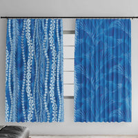 Hawaii Prince Kuhio Window Curtain Blue Hawaiian Lau Maia With Leis