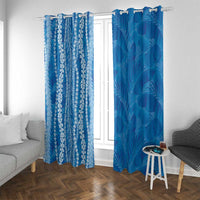 Hawaii Prince Kuhio Window Curtain Blue Hawaiian Lau Maia With Leis