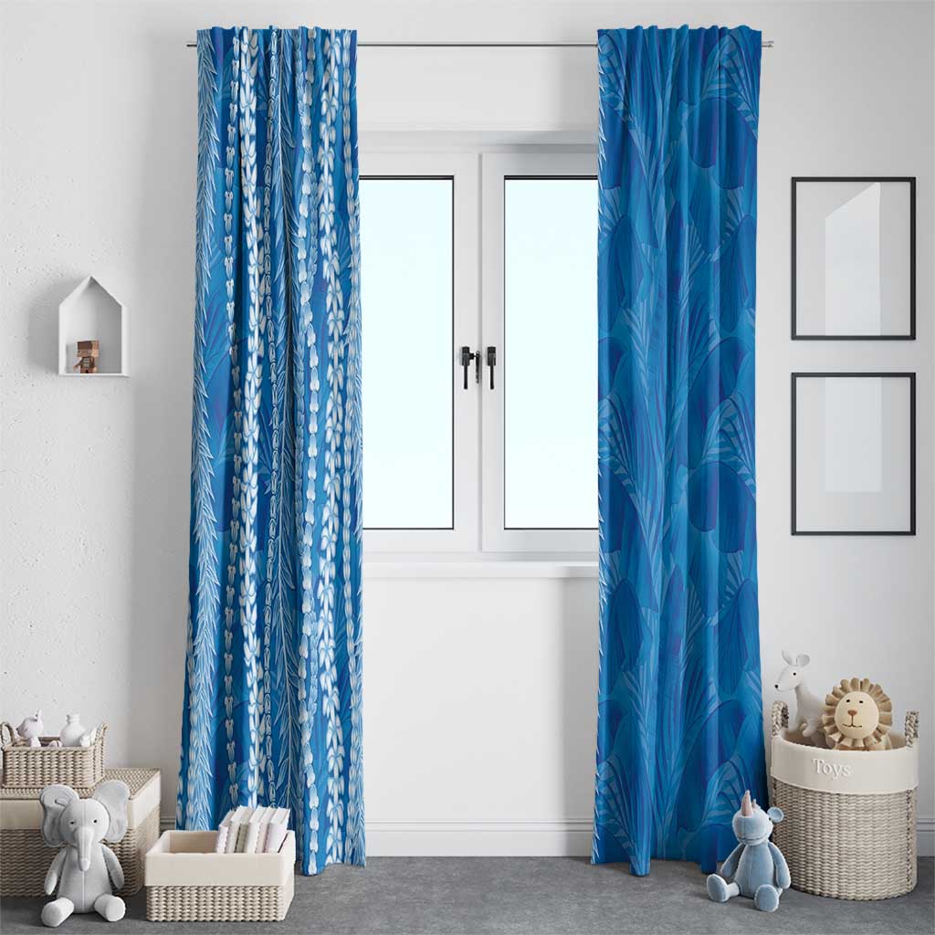 Hawaii Prince Kuhio Window Curtain Blue Hawaiian Lau Maia With Leis