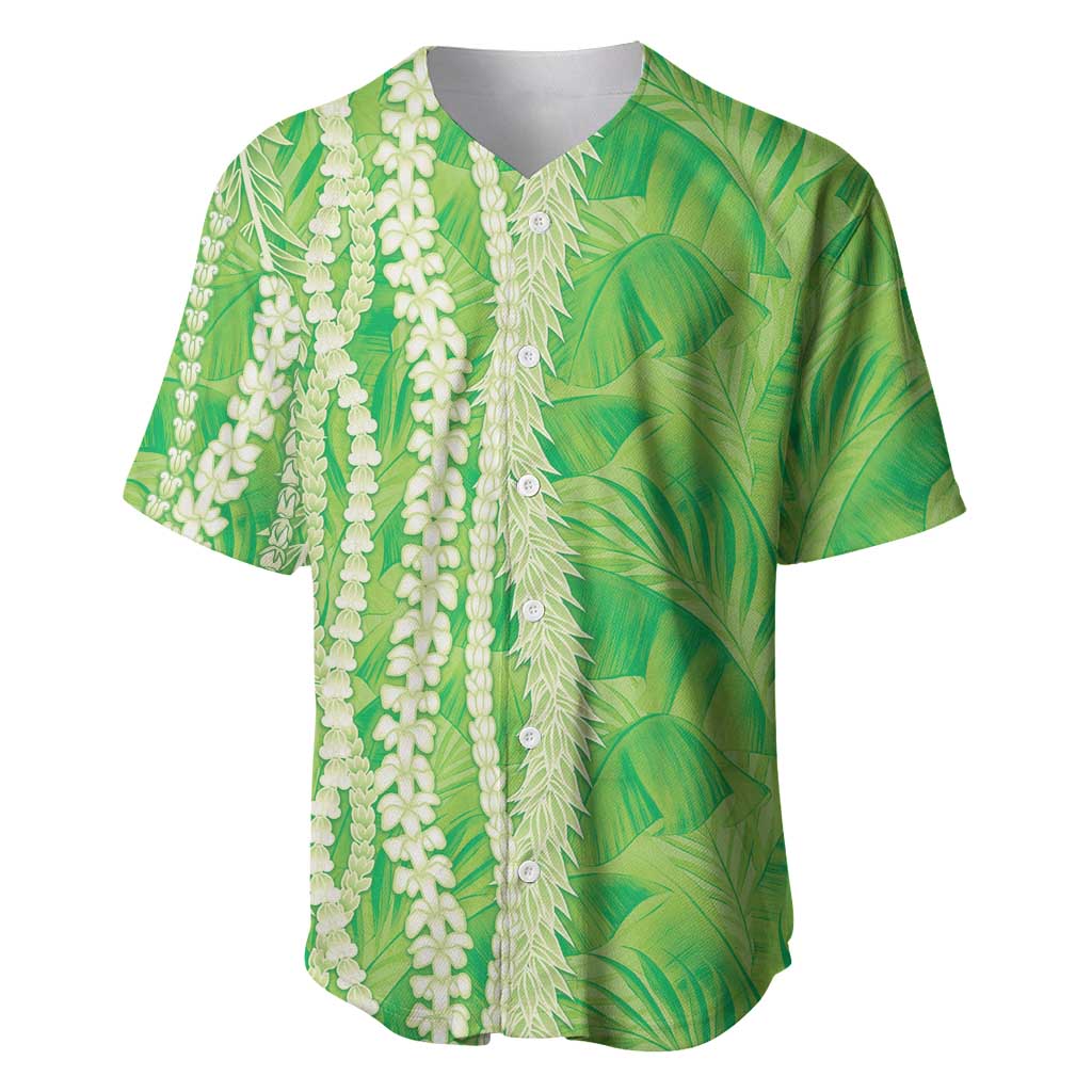 Hawaii Prince Kuhio Baseball Jersey Lime Green Hawaiian Lau Maia With Leis