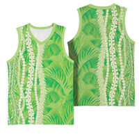 Hawaii Prince Kuhio Basketball Jersey Lime Green Hawaiian Lau Maia With Leis