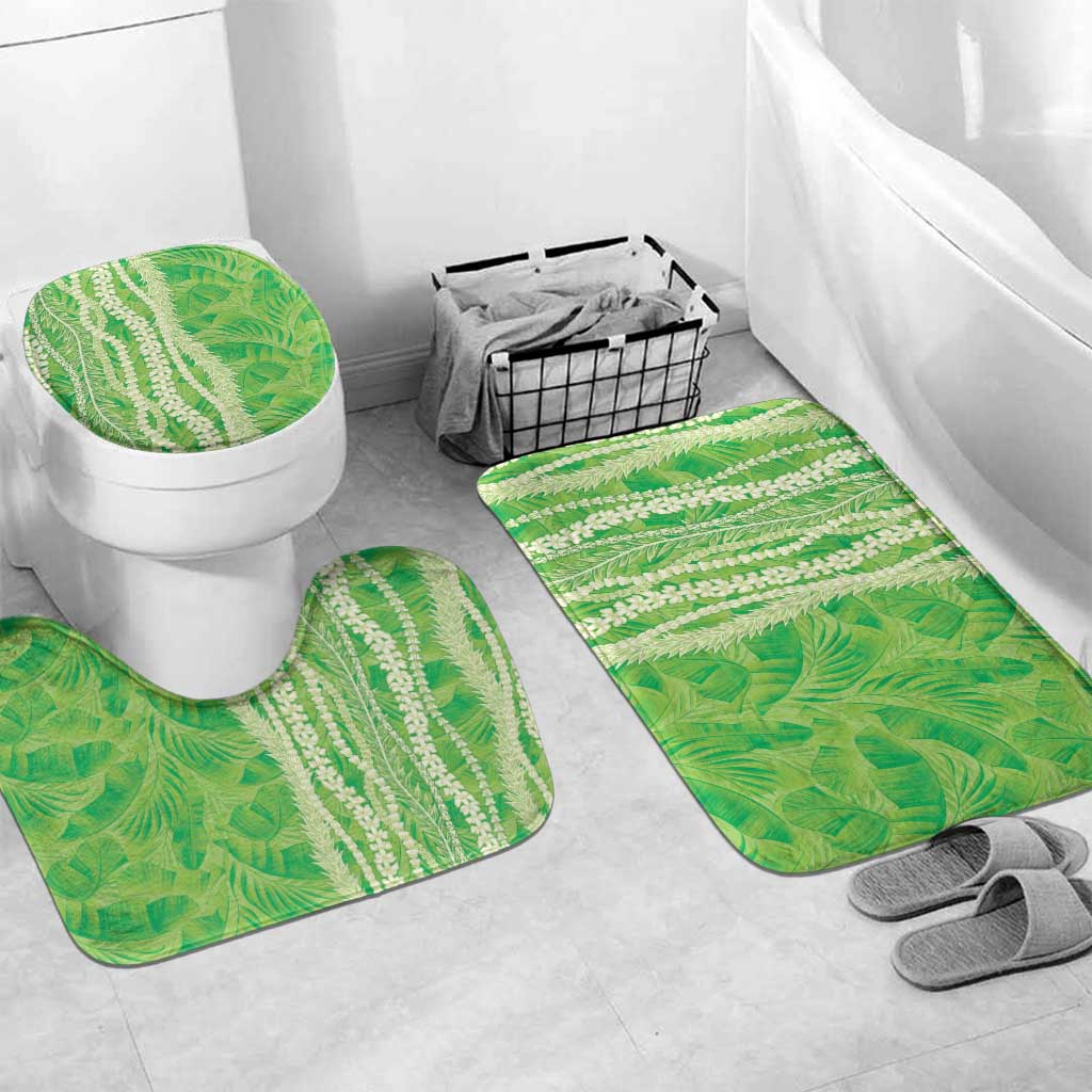 Hawaii Prince Kuhio Bathroom Set Lime Green Hawaiian Lau Maia With Leis