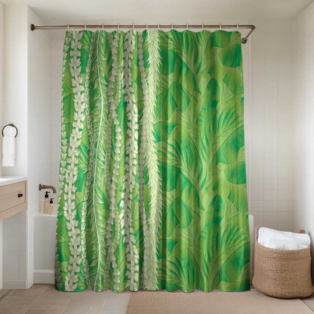 Hawaii Prince Kuhio Bathroom Set Lime Green Hawaiian Lau Maia With Leis