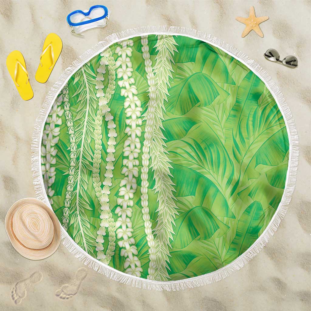 Hawaii Prince Kuhio Beach Blanket Lime Green Hawaiian Lau Maia With Leis