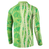Hawaii Prince Kuhio Button Sweatshirt Lime Green Hawaiian Lau Maia With Leis