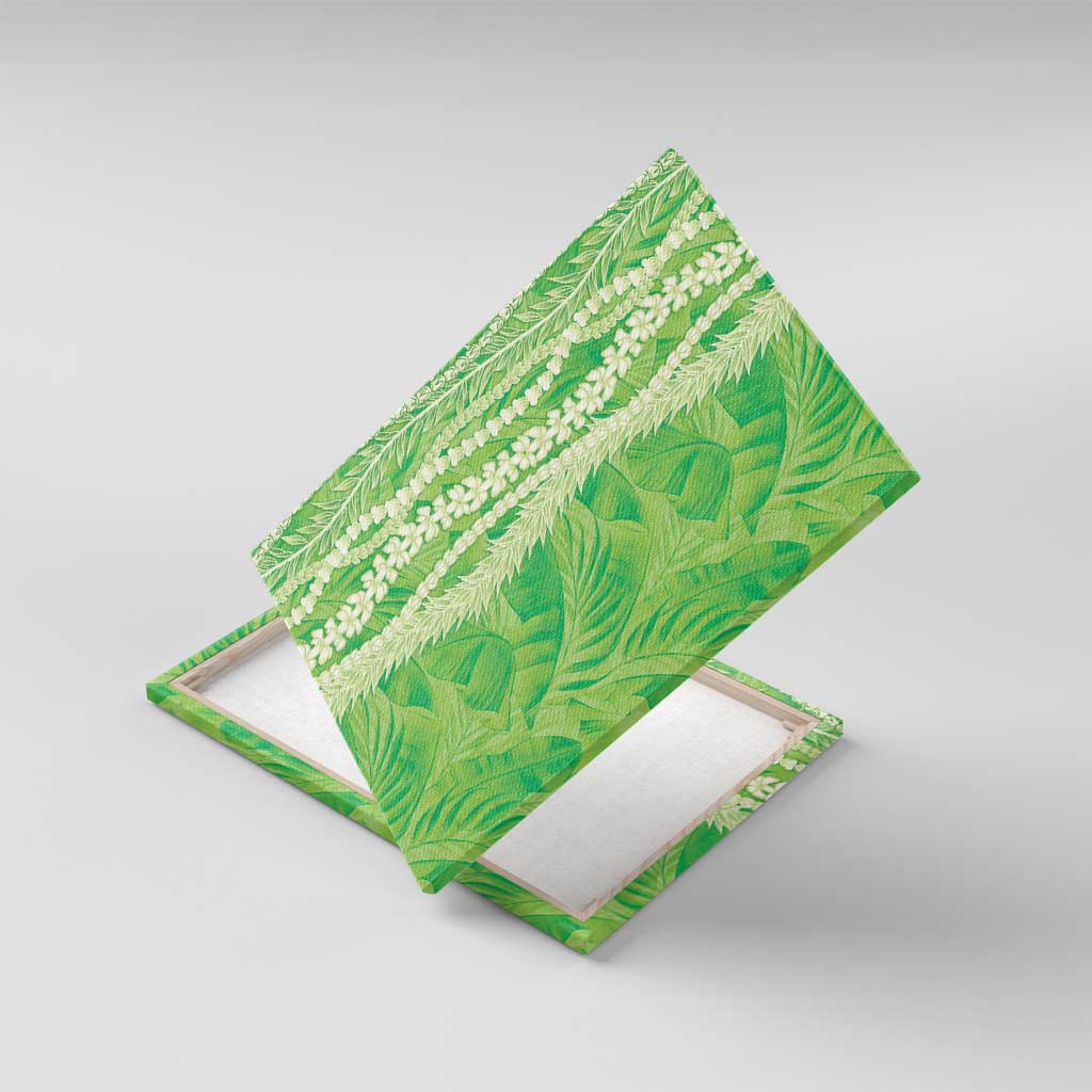 Hawaii Prince Kuhio Canvas Wall Art Lime Green Hawaiian Lau Maia With Leis