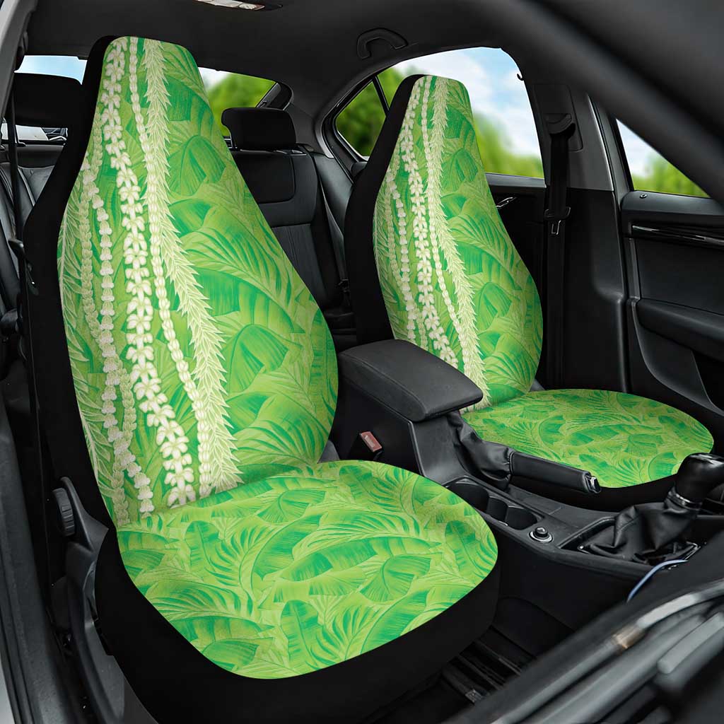 Hawaii Prince Kuhio Car Seat Cover Lime Green Hawaiian Lau Maia With Leis