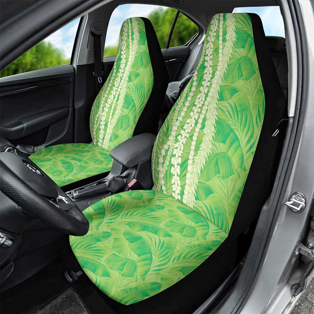 Hawaii Prince Kuhio Car Seat Cover Lime Green Hawaiian Lau Maia With Leis