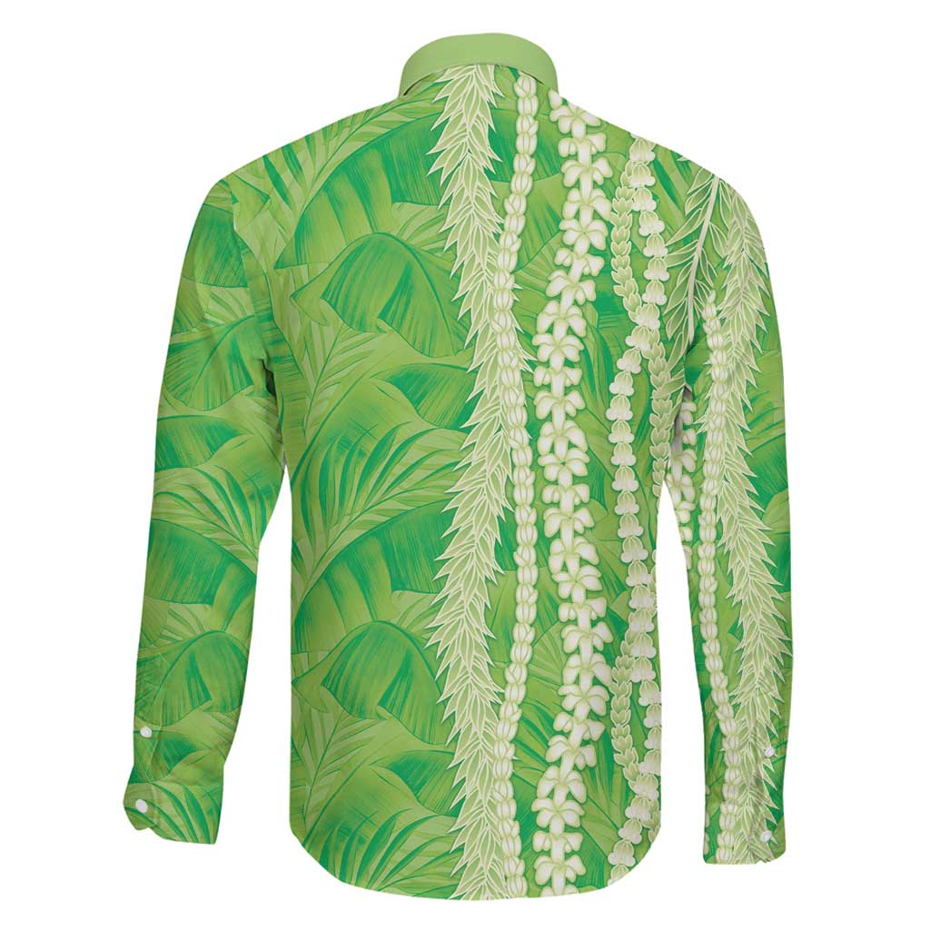 Hawaii Prince Kuhio Family Matching Summer Maxi Dress and Hawaiian Shirt Lime Green Hawaiian Lau Maia With Leis LT05 - Polynesian Pride