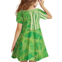 Hawaii Prince Kuhio Family Matching Tank Maxi Dress and Hawaiian Shirt Lime Green Hawaiian Lau Maia With Leis LT05 - Polynesian Pride
