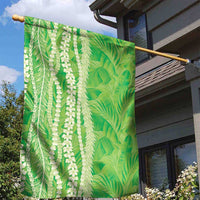 Hawaii Prince Kuhio Garden Flag Lime Green Hawaiian Lau Maia With Leis
