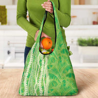 Hawaii Prince Kuhio Grocery Bag Lime Green Hawaiian Lau Maia With Leis