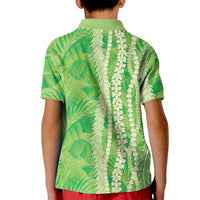Hawaii Prince Kuhio Kid Polo Shirt Lime Green Hawaiian Lau Maia With Leis