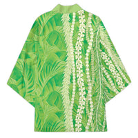Hawaii Prince Kuhio Kimono Lime Green Hawaiian Lau Maia With Leis