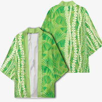 Hawaii Prince Kuhio Kimono Lime Green Hawaiian Lau Maia With Leis