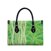 Hawaii Prince Kuhio Leather Bag Lime Green Hawaiian Lau Maia With Leis