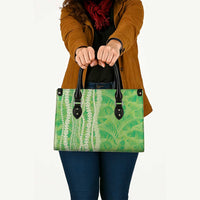 Hawaii Prince Kuhio Leather Bag Lime Green Hawaiian Lau Maia With Leis
