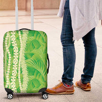 Hawaii Prince Kuhio Luggage Cover Lime Green Hawaiian Lau Maia With Leis