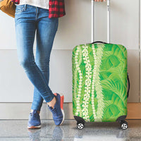 Hawaii Prince Kuhio Luggage Cover Lime Green Hawaiian Lau Maia With Leis