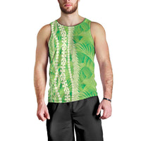 Hawaii Prince Kuhio Men Tank Top Lime Green Hawaiian Lau Maia With Leis