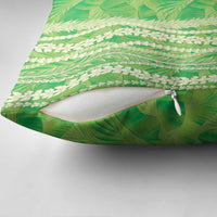 Hawaii Prince Kuhio Pillow Cover Lime Green Hawaiian Lau Maia With Leis