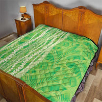 Hawaii Prince Kuhio Quilt Lime Green Hawaiian Lau Maia With Leis