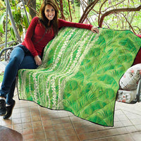 Hawaii Prince Kuhio Quilt Lime Green Hawaiian Lau Maia With Leis