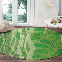 Hawaii Prince Kuhio Round Carpet Lime Green Hawaiian Lau Maia With Leis