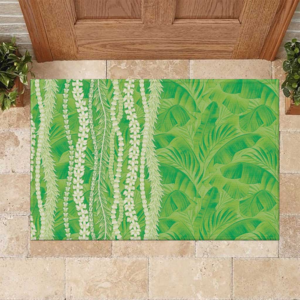 Hawaii Prince Kuhio Rubber Doormat Lime Green Hawaiian Lau Maia With Leis