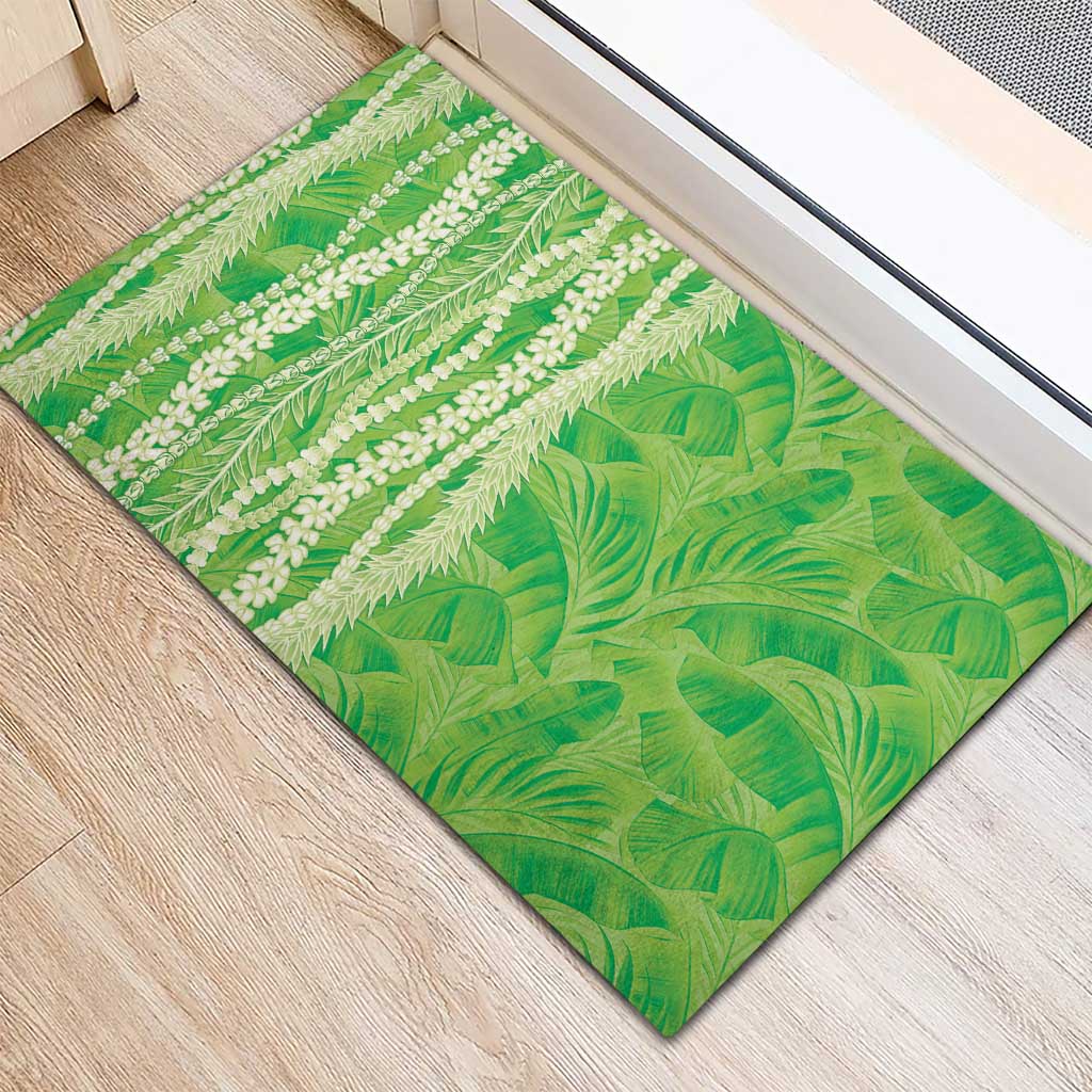 Hawaii Prince Kuhio Rubber Doormat Lime Green Hawaiian Lau Maia With Leis
