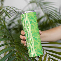 Hawaii Prince Kuhio Skinny Tumbler Lime Green Hawaiian Lau Maia With Leis