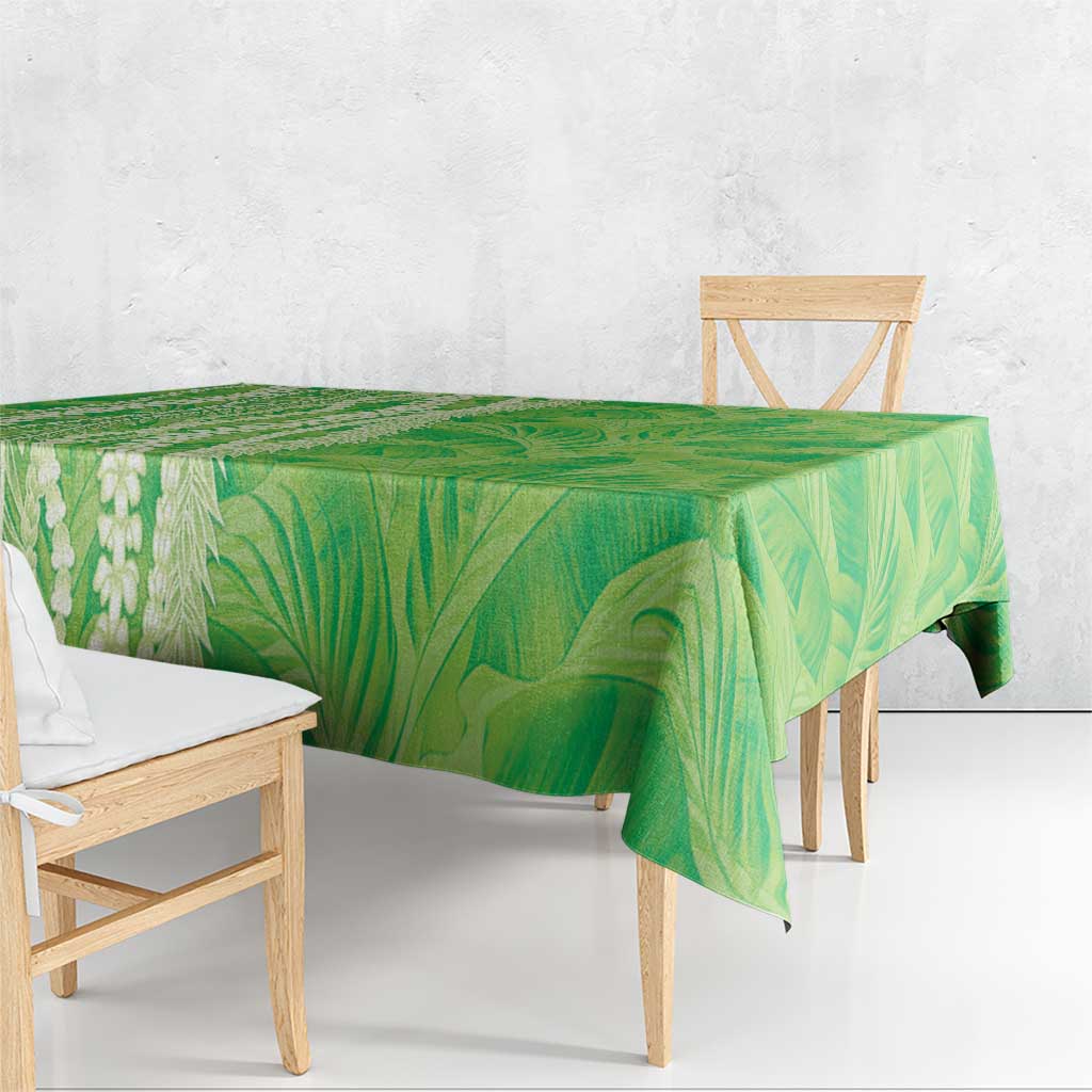 Hawaii Prince Kuhio Tablecloth Lime Green Hawaiian Lau Maia With Leis