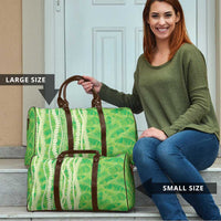 Hawaii Prince Kuhio Travel Bag Lime Green Hawaiian Lau Maia With Leis
