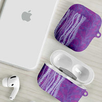 Hawaii Prince Kuhio AirPods Case Violet Hawaiian Lau Maia With Leis