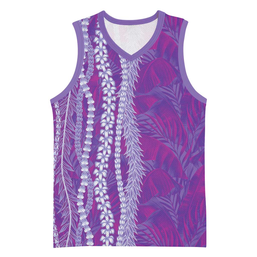 Hawaii Prince Kuhio Basketball Jersey Violet Hawaiian Lau Maia With Leis