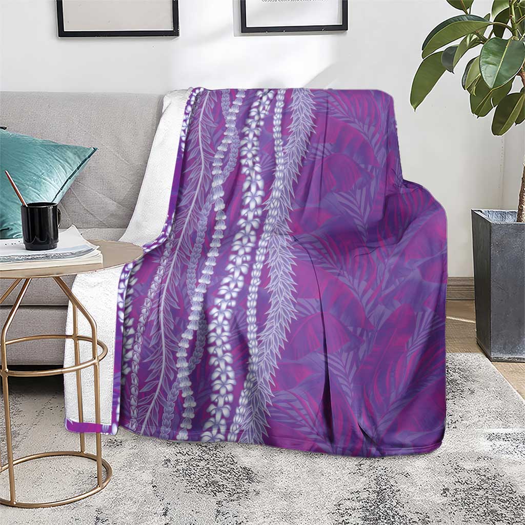 Hawaii Prince Kuhio Blanket Violet Hawaiian Lau Maia With Leis
