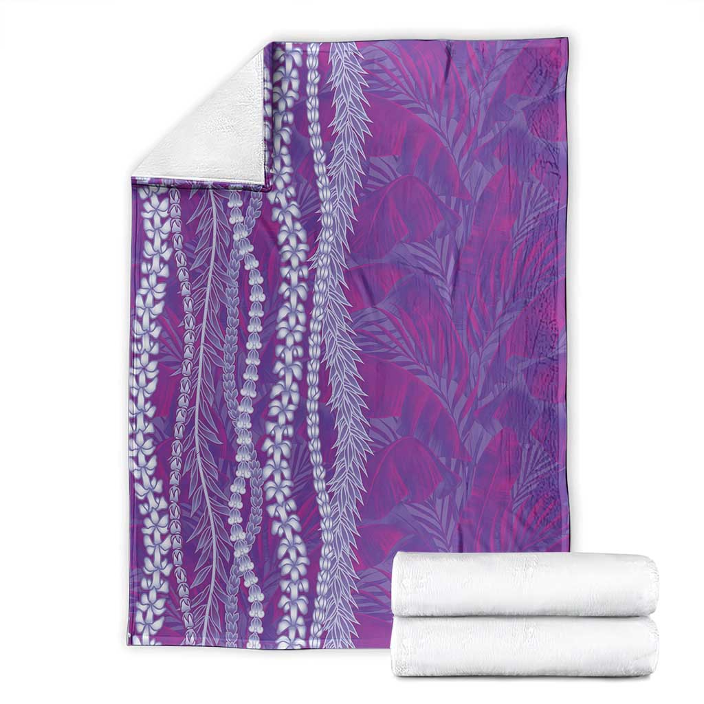 Hawaii Prince Kuhio Blanket Violet Hawaiian Lau Maia With Leis