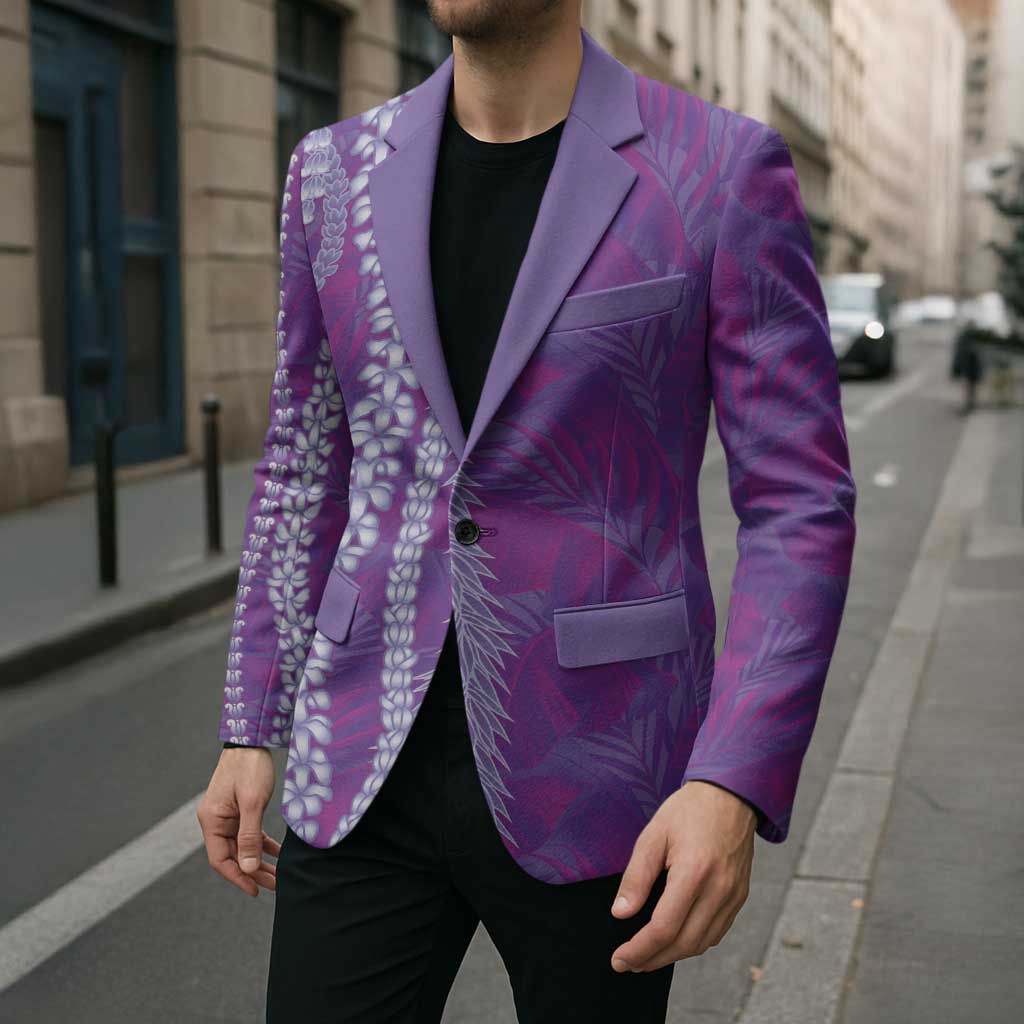 Hawaii Prince Kuhio Blazer Violet Hawaiian Lau Maia With Leis