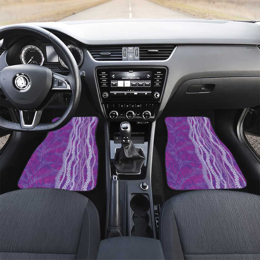 Hawaii Prince Kuhio Car Mats Violet Hawaiian Lau Maia With Leis