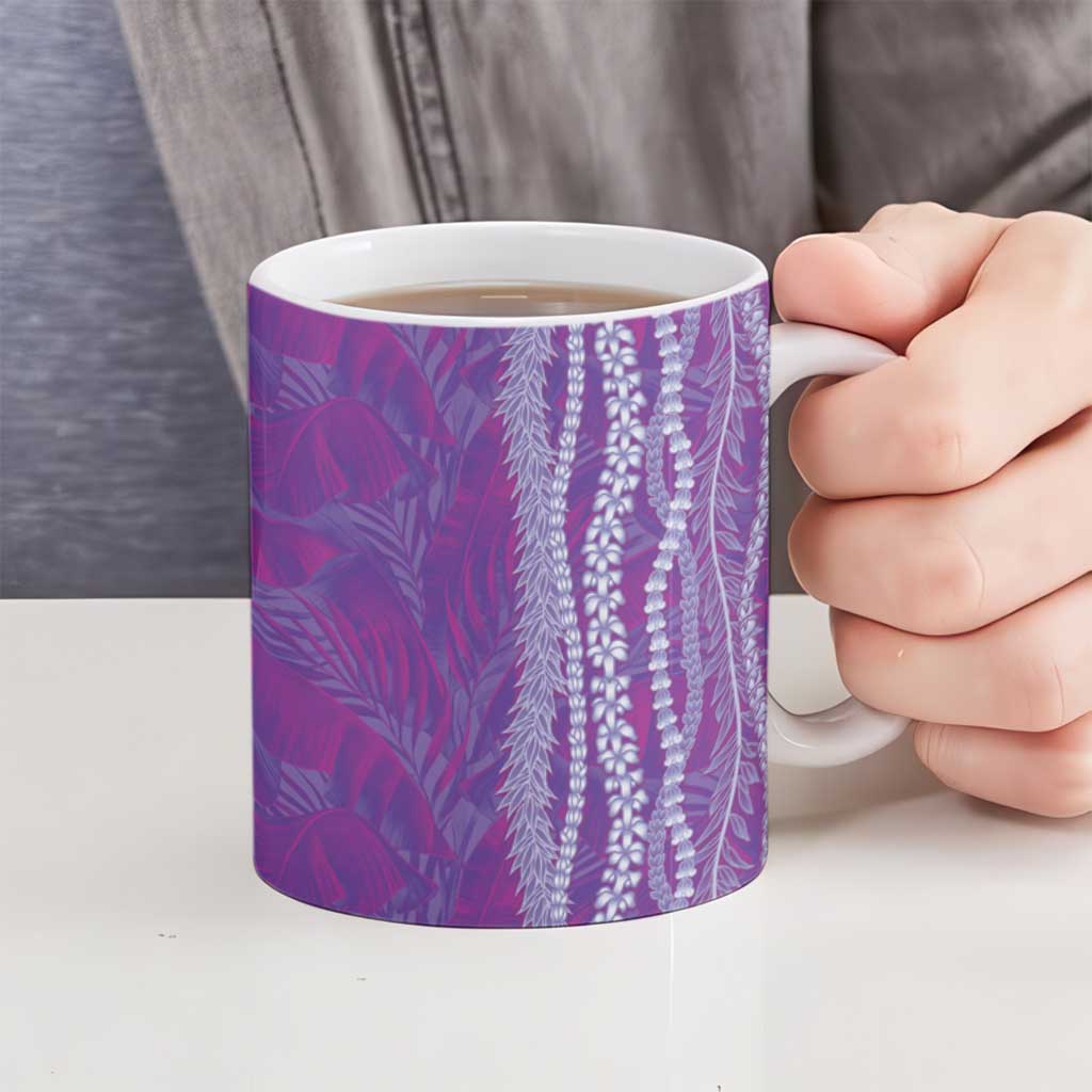 Hawaii Prince Kuhio Ceramic Mug Violet Hawaiian Lau Maia With Leis